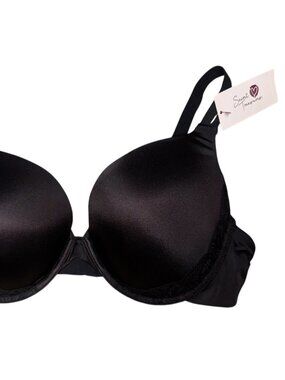 Black Secret Treasures Lifting Plunge Bra With Lace Size 42 D Full Support NWT